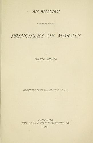 An Enquiry Concerning the Principles of Morals