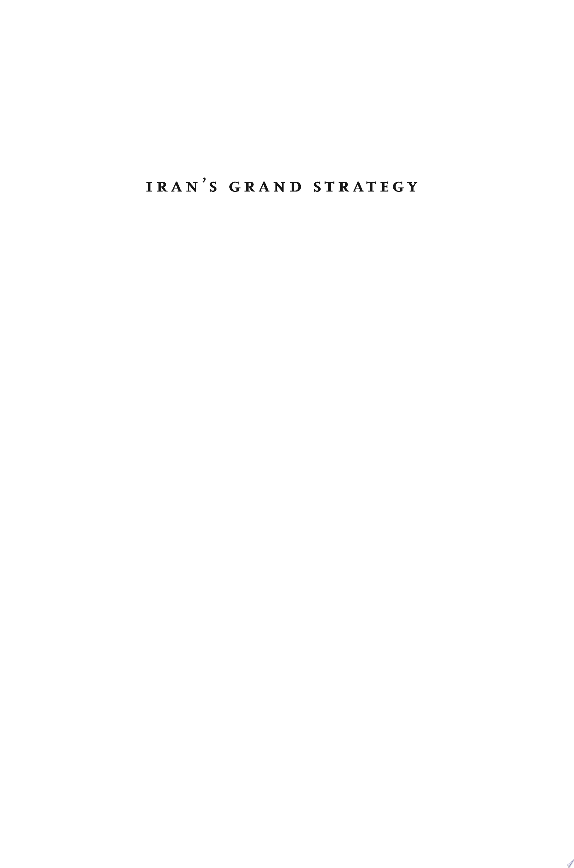 Iran's Grand Strategy