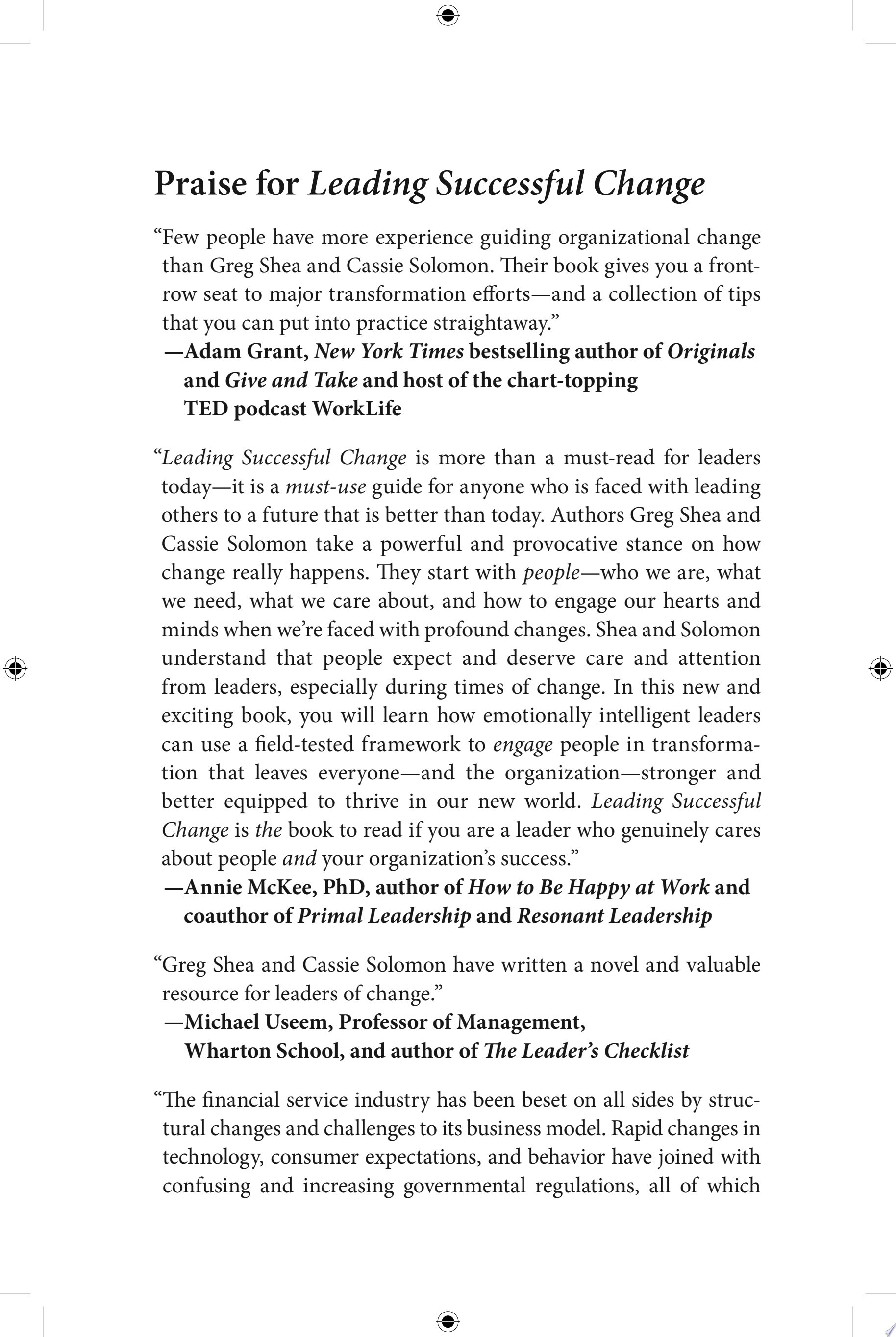 Leading Successful Change