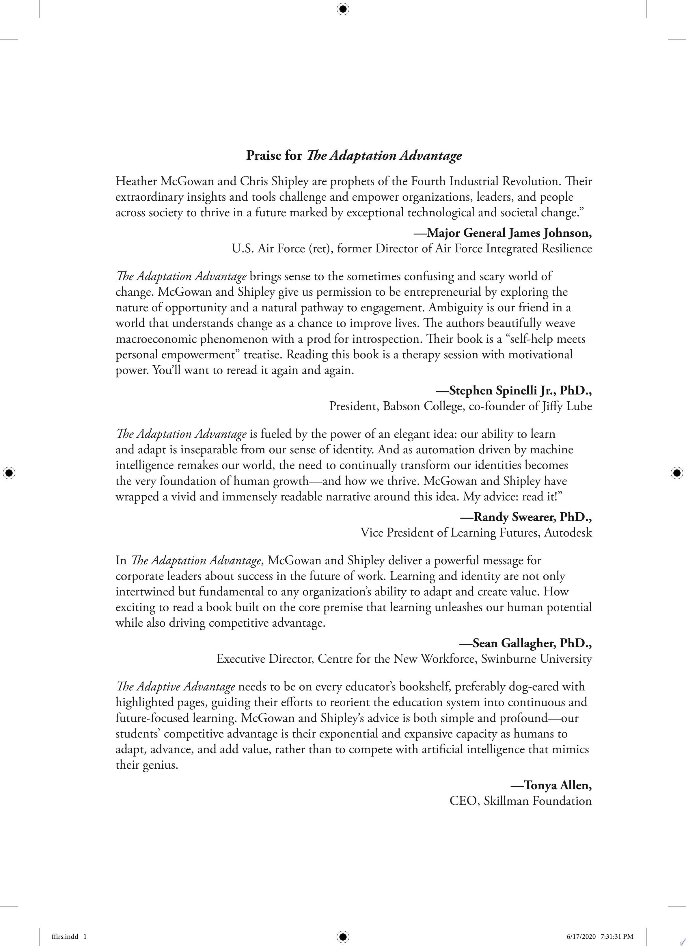 The Adaptation Advantage